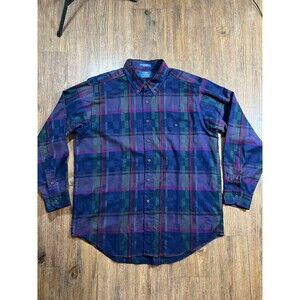 Vintage Pendleton Lobo Wool Flannel Shirt Button Down Men's XL USA Made